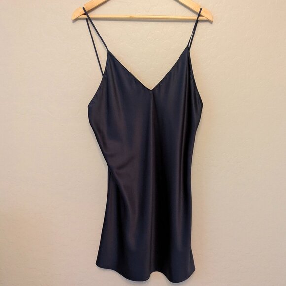 Natori Satin Chemise, Dark Blue, Women's Size Large - Picture 1 of 5